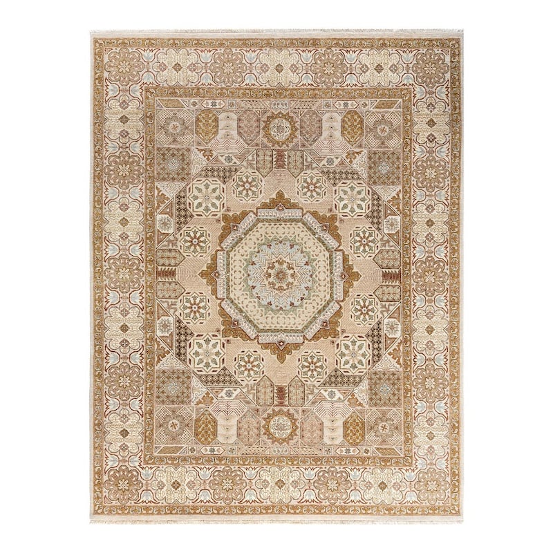 Ikat One-of-a-Kind Hand-Knotted Area Rug - Brown, 8' 0" x 10' 4" - 8' 0" x 10' 4"