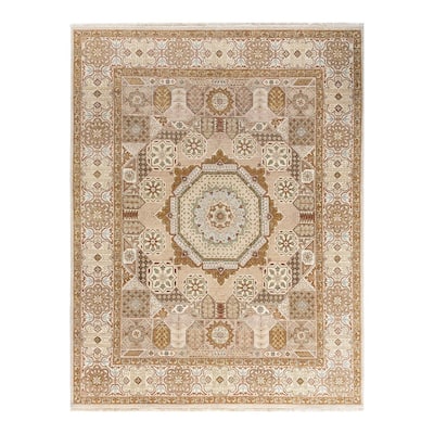 Ikat One-of-a-Kind Hand-Knotted Area Rug - Brown, 8' 0" x 10' 4" - 8' 0" x 10' 4"