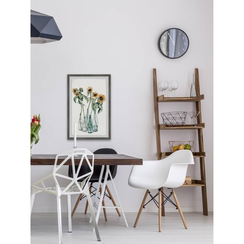 Sunflower and Wilted Leaves Framed Wall Art, Floral Delight - A Blooming Accent for Your Living Space