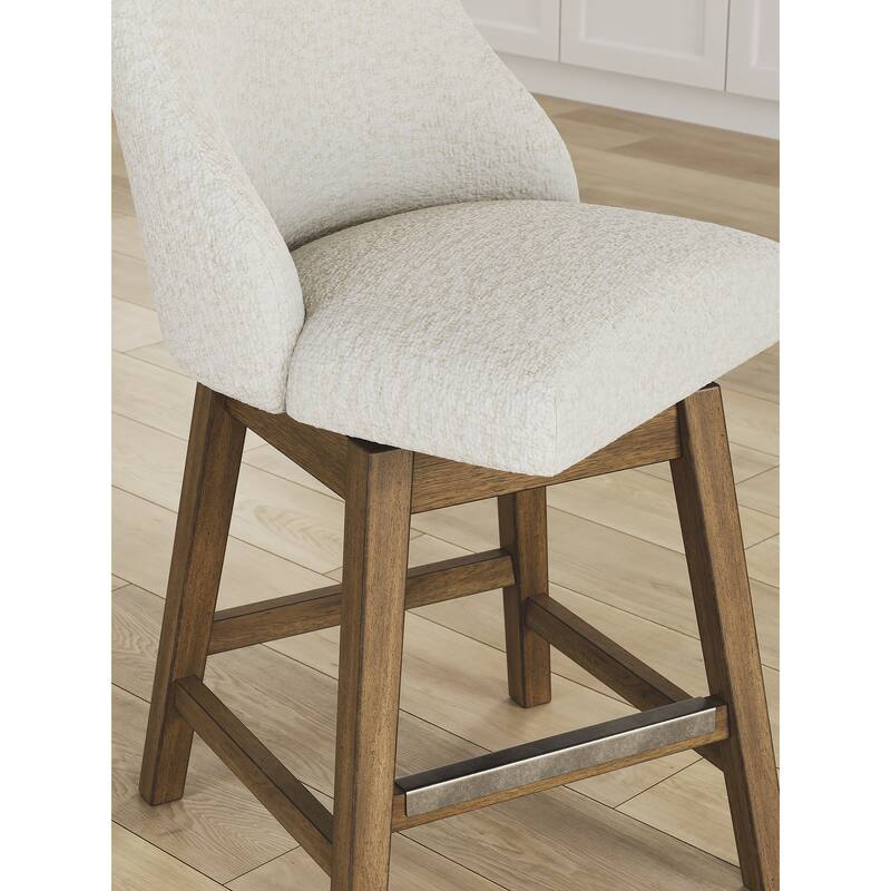 Signature Design by Ashley Cabalynn White/Brown Counter Height Bar Stool (Set of 2) - 20"W x 24"D x 39"H