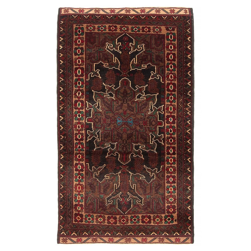 Teimani Brown Rug 2'8" x 5'0" - 2'8 x 5'0 - Dark Brown - 2'8 x 5'0