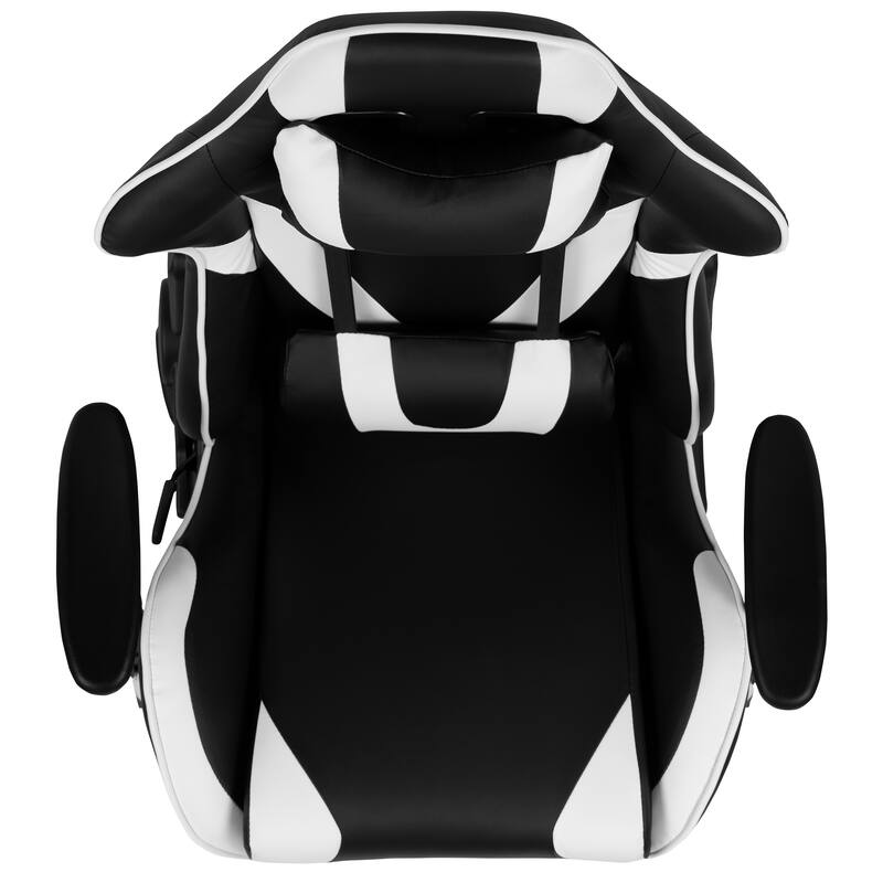 Racing Gaming Ergonomic Chair with Fully Reclining Back in Red LeatherSoft