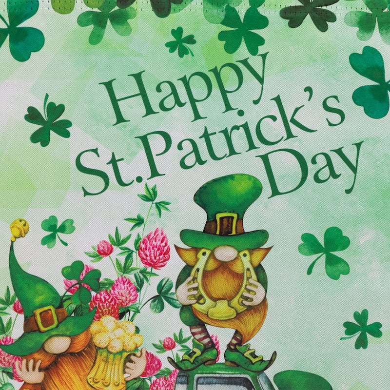 Joyful Leprechauns "Happy St. Patrick 's Day" Garden Flag 18" x 12.5"