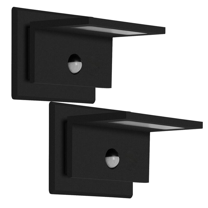 2 Pack Wall Light Outdoor LED Wall Sconce Lighting with Motion Sensor - Black