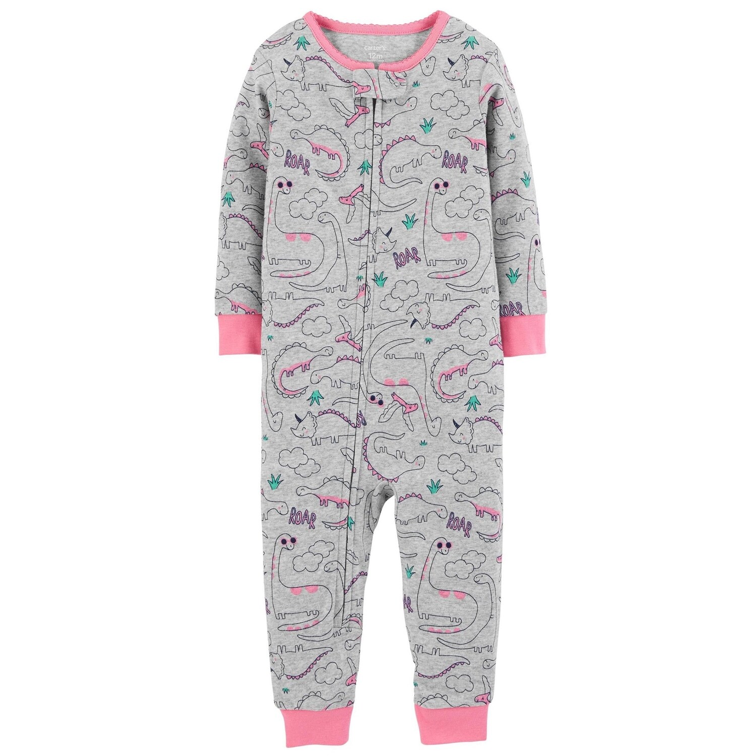Shop Carter S Baby Girls 1 Piece Dinosaur Snug Fit Cotton Footless Pjs 12 Months 12 Months Overstock 25586369