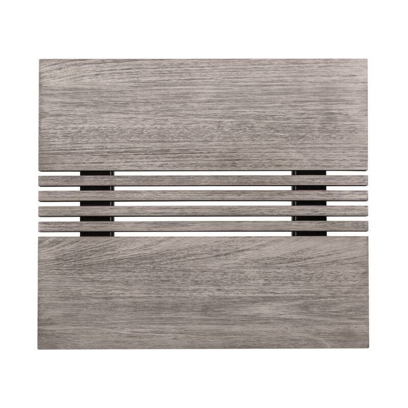 HomeRoots 33" Gray Solid Wood Outdoor Coffee Table