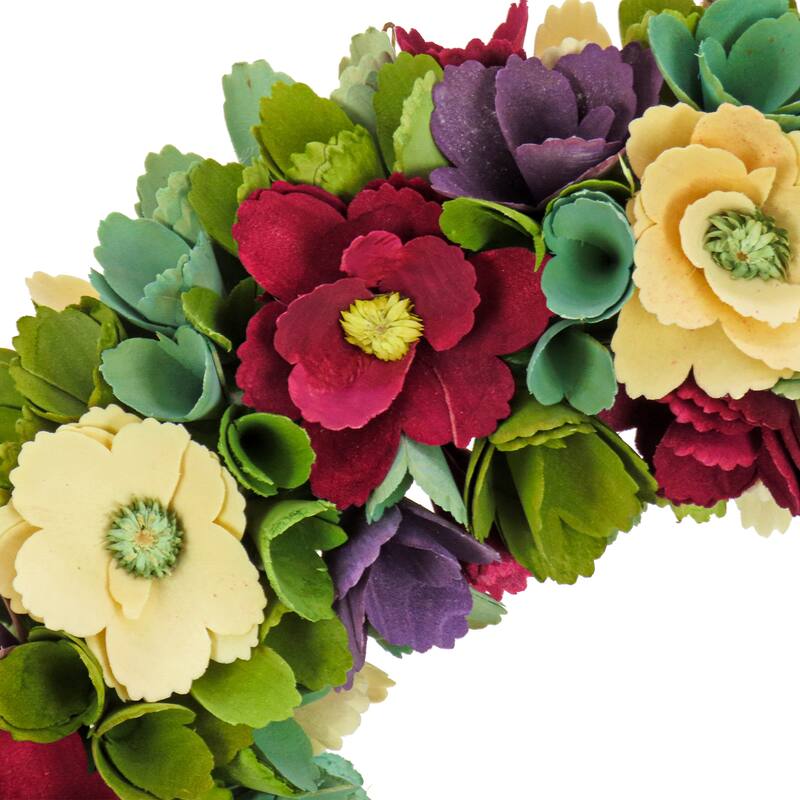 National Tree Company 18 in. Red and Cream Floral Wreath - 18 in