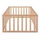 preview thumbnail 16 of 34, Twin Floor Bed Frame, Fun Fence Design with Openable Door, No Slats