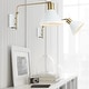 preview thumbnail 9 of 14, Justina Swing Arm 1-Light Modern Midcentury Iron USB Charging Port LED Sconce, by JONATHAN Y