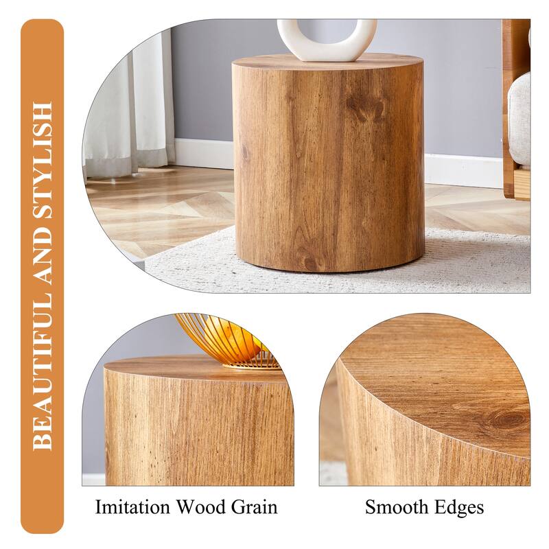 The cylindrical table with its patterned design can be easily integrated into a variety of interior styles, small dining tables