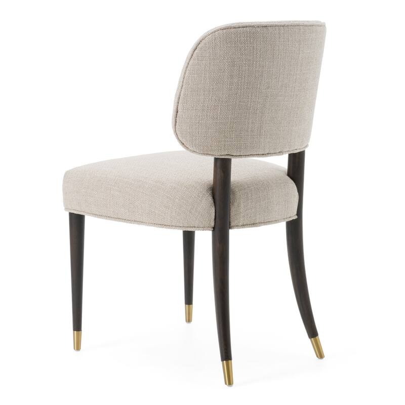 Modrest Kathy Modern Beige Fabric & Oak Dining Side Chair (Set of 2)