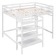 preview thumbnail 8 of 14, Modern Full Size Wood Loft Kids Bed with Built-in Storage Wardrobe,Staircase,Shelves and Hanger for Clothes