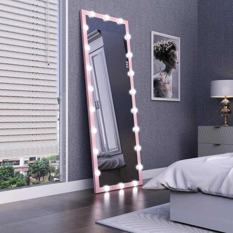 62.6'' x 23.3'' Wall Mounted Full Length Mirror with 3 Color Lights