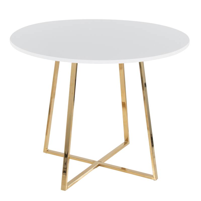 Porch & Den Pugo Canary Dining Table with Metal Trestle Base