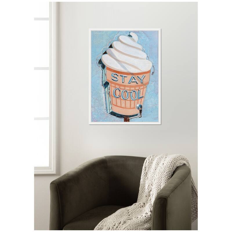 Kate and Laurel Stay Cool by Krista V. Allenstein Framed Canvas Wall Art Print