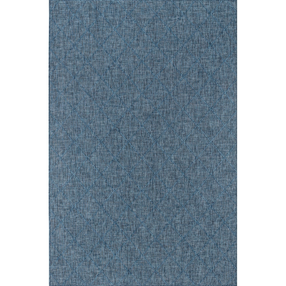 Larissa Collection Geometric Blue Indoor/Outdoor Area Rug
