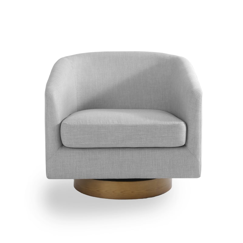 2 Set Modern Wide Round Swivel Accent Barrel Chairs