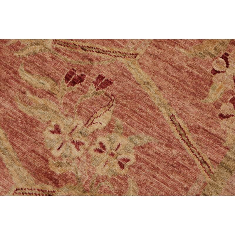 Hexagonal Trellis Floral Hand-Knotted Wool Area Rug