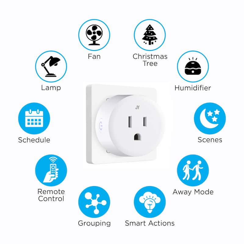 Smart Plug WiFi Remote App Control for Lights & Appliances; No Hub Required by JONATHAN Y