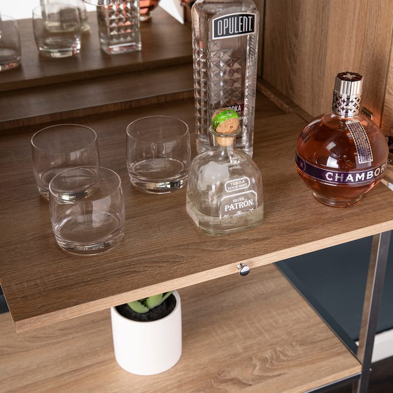 SEI Furniture Nettleton Contemporary Tall Bar Cabinet w/ Wine Storage