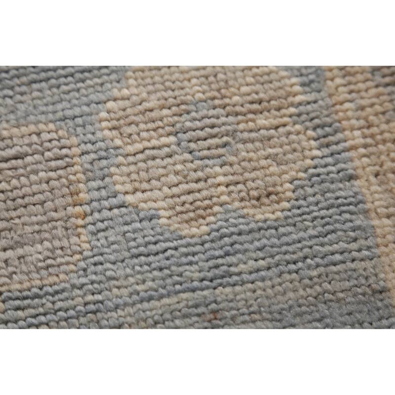 Hand Knotted Oriental 100% Wool Carpet Transitional Medallion Navy Blue & Blues Oushak Area Rug - 11' 10'' X 9' 0''