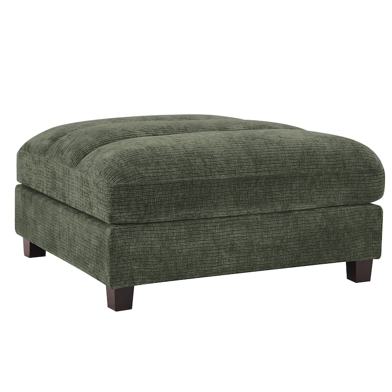 38.6" Plush Chenille Ottoman, Upholstered Cloud Ottoman, Modular Sectional Couches For Living Room, Compressed Memory Foam