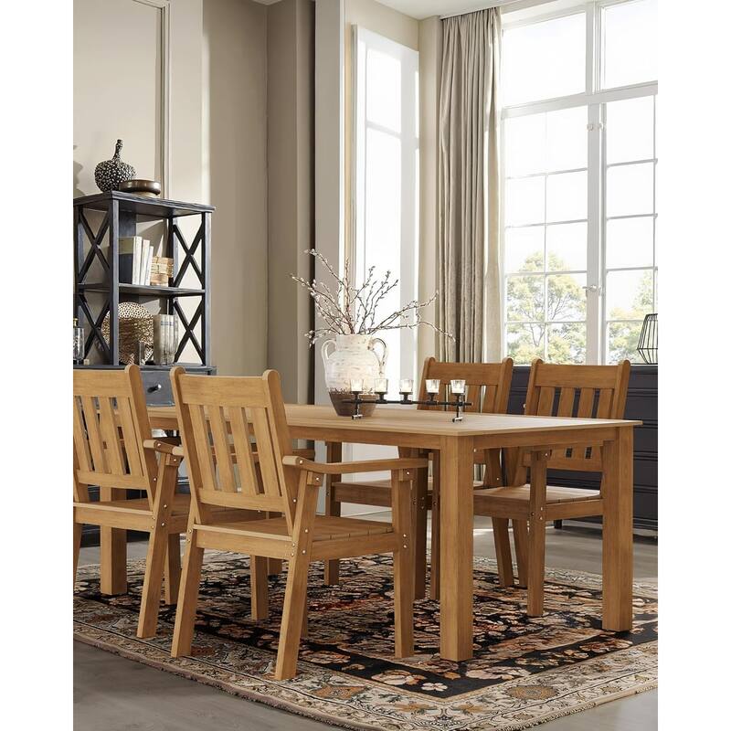 WINSOON 10-Piece HIPS All Weather Outdoor Patio Dining Sets with Umbrella Hole& Aluminum Frame,2-Table 8-Chairs