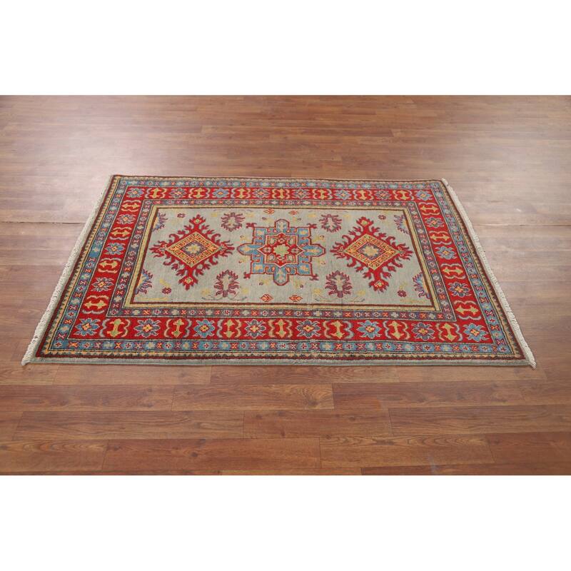 Kazak Accent Rug Handmade Wool Carpet - 3'3" x 4'11"