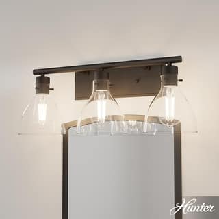 Hunter Van Nuys Bathroom Vanity Wall Light - Bathroom, Laundry - Transitional, Vintage, Farmhouse - Damp Rated!