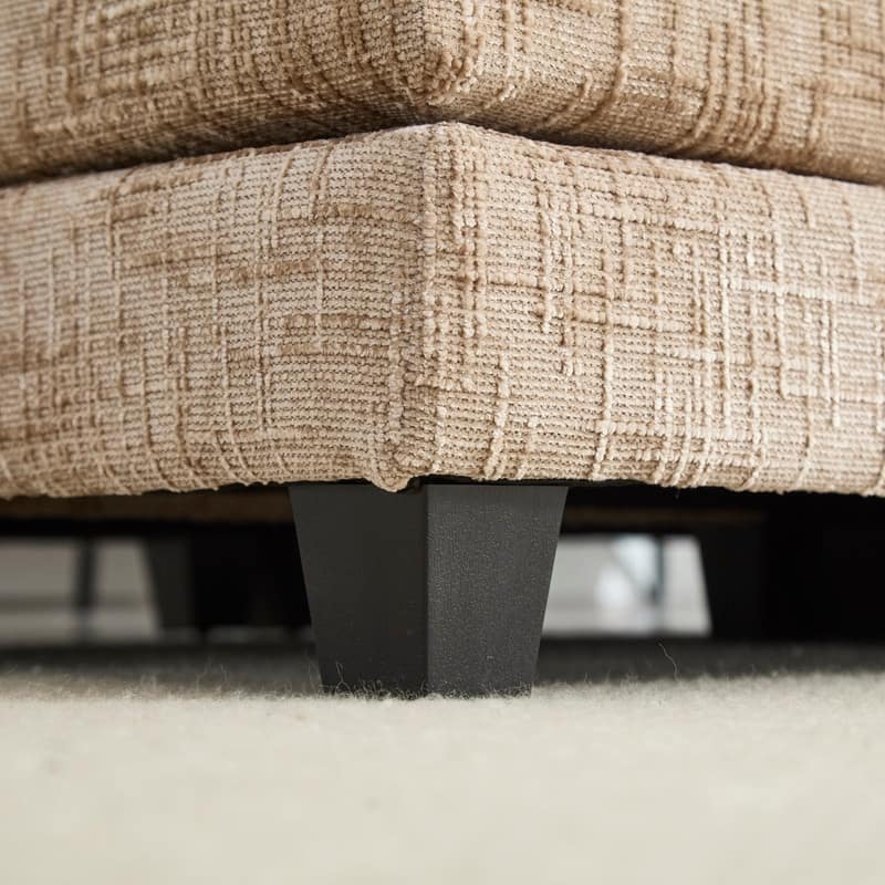 76.77" Chenille Upholstered Sofa with 2 Ottomans