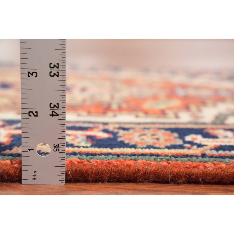 Hand Knotted Oriental 100% Wool Carpet Traditional Medallion Oranges & Rust Heriz (serapi) Area Rug - 3' 0'' X 2' 0''