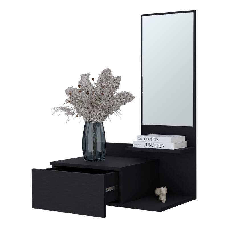Elgin Floating Vanity with Included Mirror, White