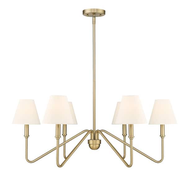 slide 2 of 8, Kennedy 29.75" Wide 6-Light Chandelier Brushed Champagne Bronze with Ivory Linen