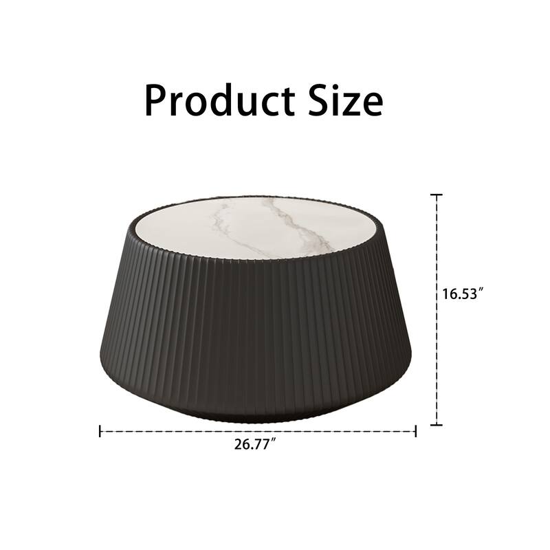 Grey Pattern Light Sinterd Stone Cup Shape Leather Modern Coffee Table