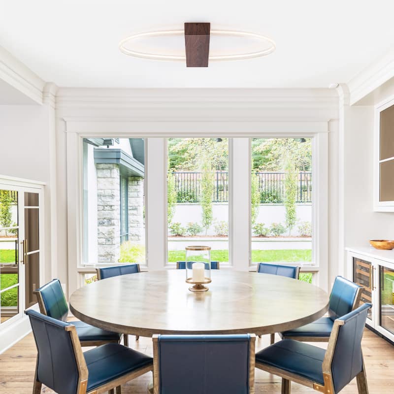 Oval Clear Ribbed Acrylic LED Flush Mount Ceiling Light Dimmable - Dia.31.5-in