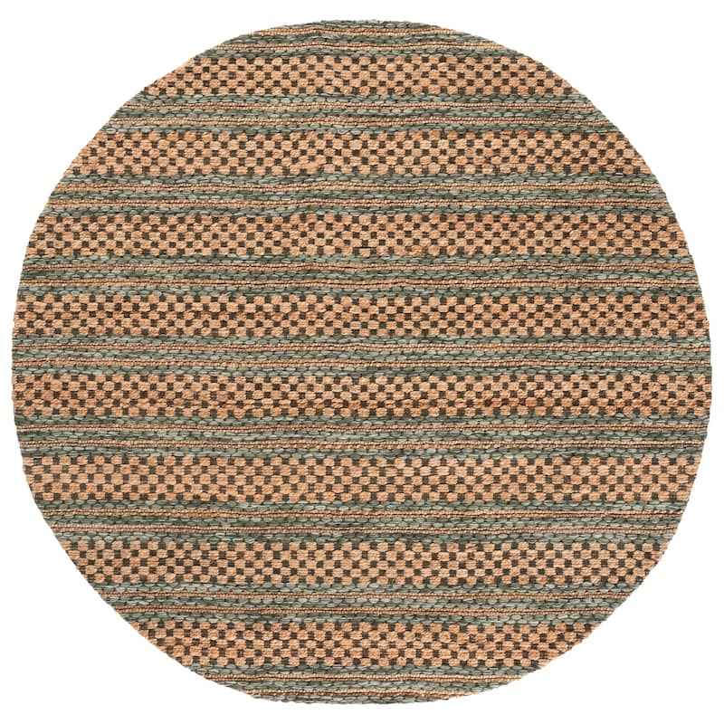 Martha Stewart by SAFAVIEH Handmade Tulia Jute Rug - 6' Round - Natural/Green