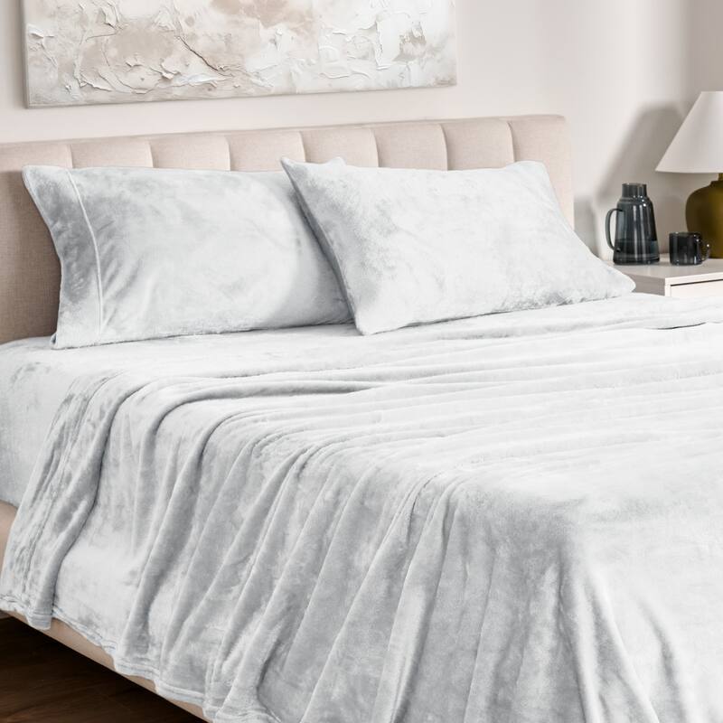 Bare Home Velvety Soft Microplush Sheet Set - Full - White