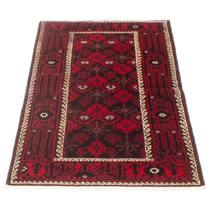 ECARPETGALLERY Hand-knotted Royal Baluch Black, Red Wool Rug - 3'5 x 6'3