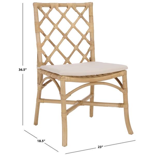 SAFAVIEH Haru Rattan Dining Chair Set of 2, Fully Assembled - 23"W x 19"D x 37"H