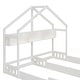 preview thumbnail 11 of 22, Full and Twin Size L-Shaped Metal Bunk Bed with Slide and Short Ladder, White, 4 Beds in 1 for Family or Guests
