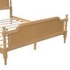preview thumbnail 16 of 17, Traditional Rattan Queen Size Bed Frame, No Box Spring Needed, Solid Wood, Antique White, French Provincial Design