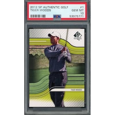 Tiger Woods 2012 Upper Deck SP Authentic Golf Card #1 Graded PSA 10 - 8'6" x 11'6"