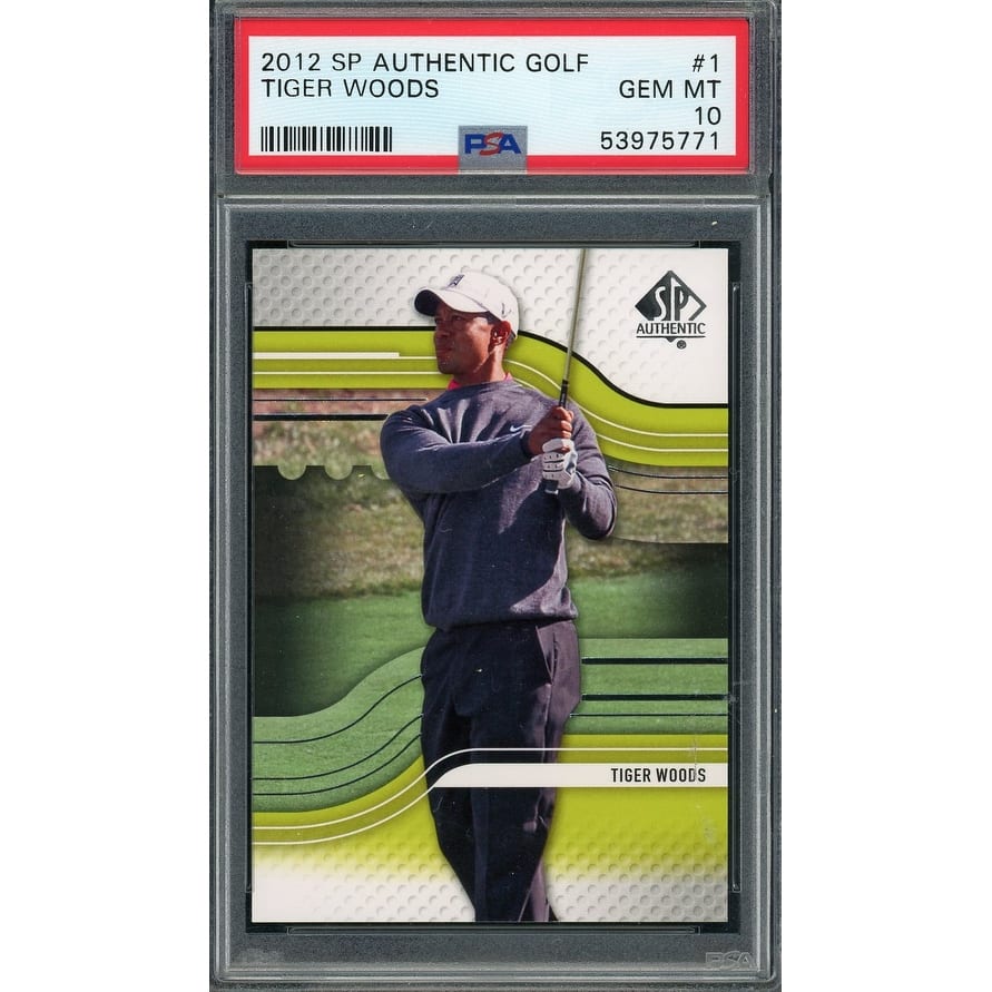 Tiger Woods 2012 Upper Deck SP Authentic Golf Card #1 Graded PSA 10 - 8'6" x 11'6"