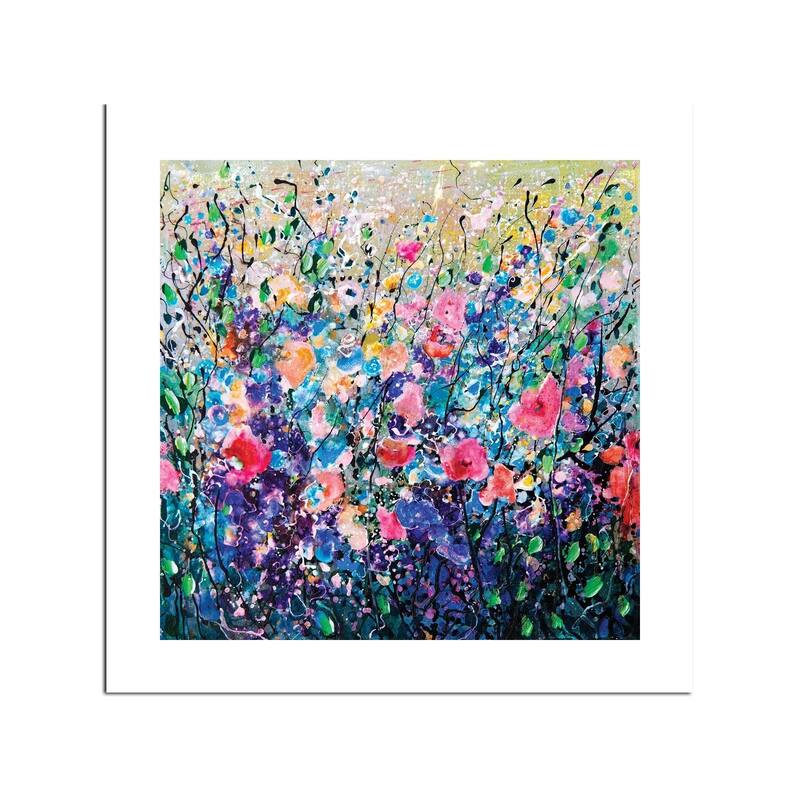 Colorful Flowers Painting Fine Art by OLena Art - Multi