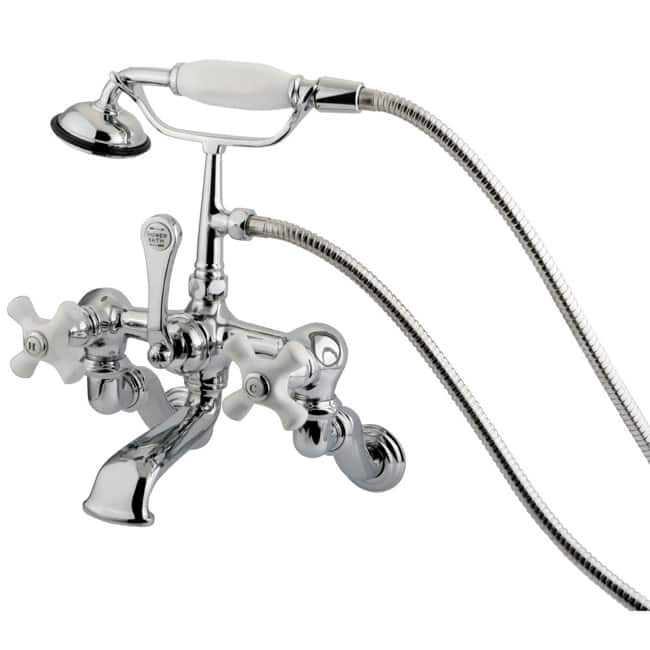 Kingston Brass Vintage Wall Mounted Clawfoot Tub Filler with Personal - Polished Chrome