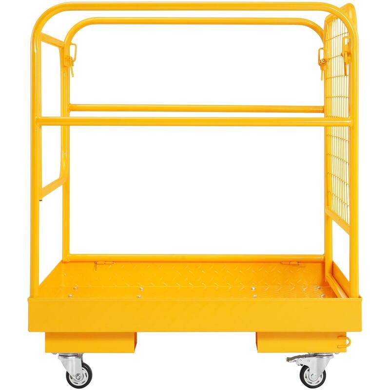 36 inches Folding Forklift Work Platform with Lockable Swivel Wheels