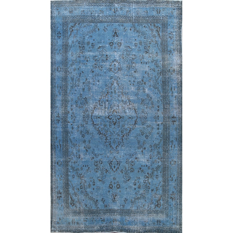 Over-Dye Floral Hamedan Persian Area Rug Wool Handmade Carpet - 6'8" x 9'6"