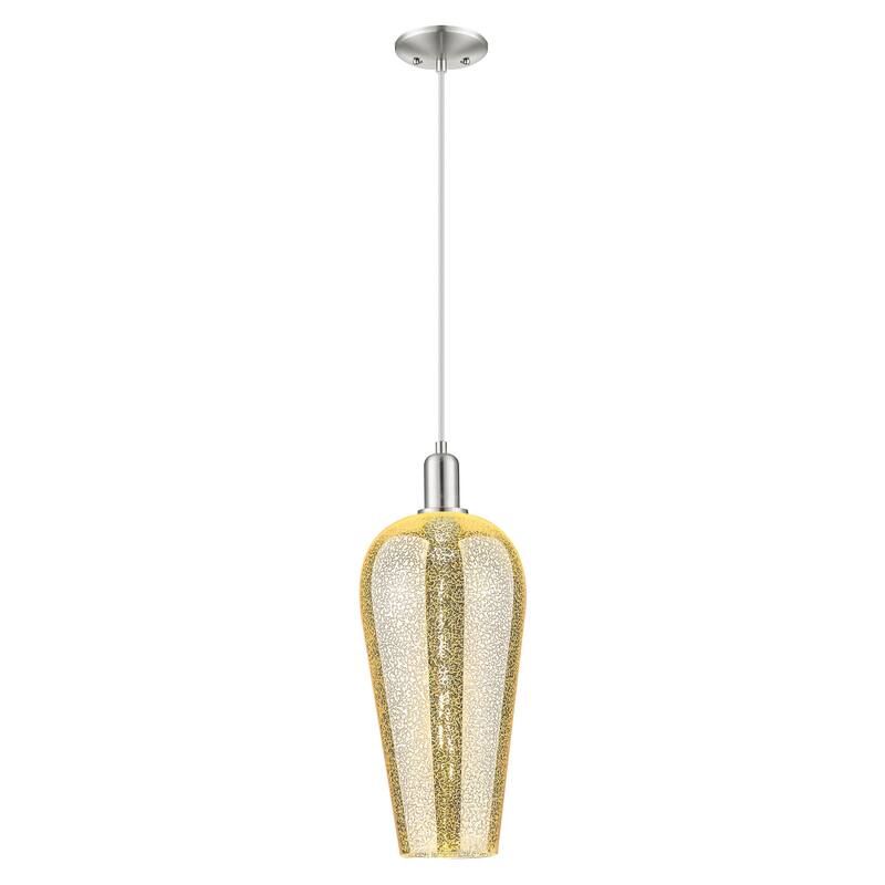 Innovations Lighting Downtown Urban - Chelsea - 1 Light 8" Cord Hung Mini Pendant - Mercury Deco Swirl Shade/Brushed Satin Nickel