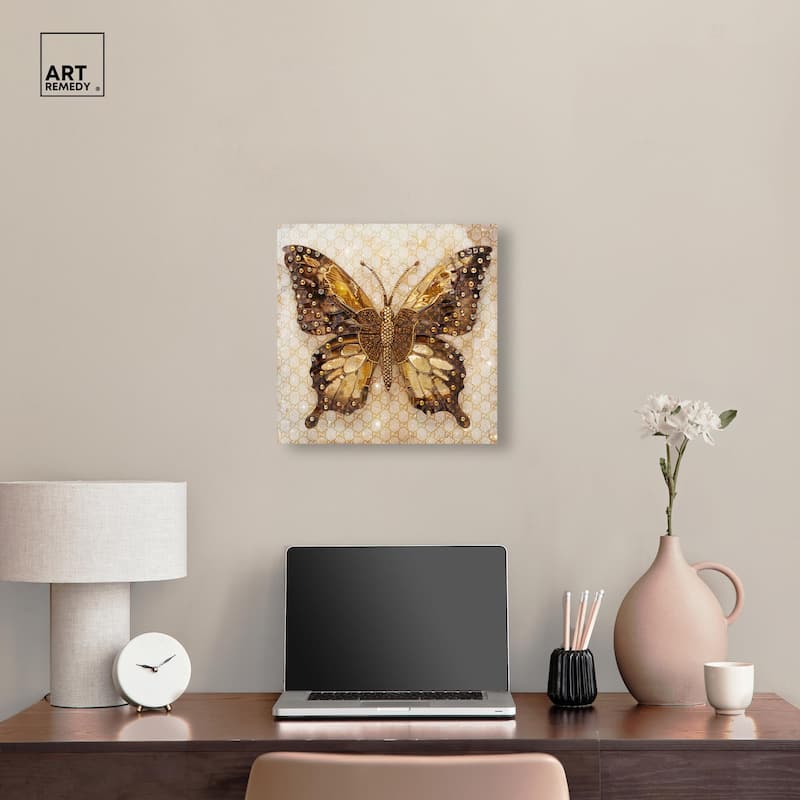 Glittering Elegant Butterfly Canvas by Art Remedy, Gallery Wrapped