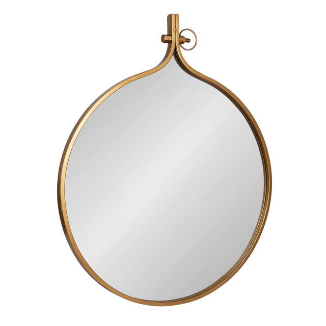 Kate and Laurel Yitro Round Wall Mirror - 30x37 - Gold